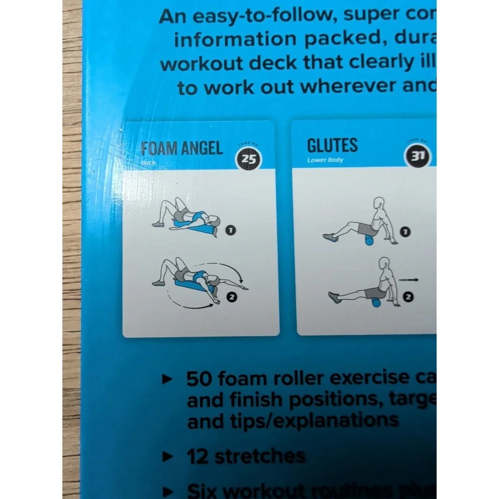 Foam Roller Workout Cards, Instructional Fitness Deck for Women & Men, Beginn...